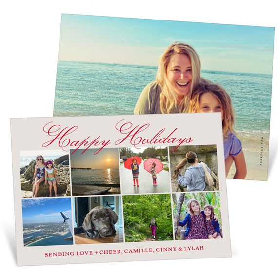 collage Christmas card with photo placeholders and text