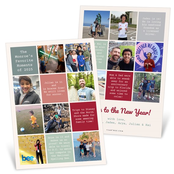 collage Christmas card with photo areas and text