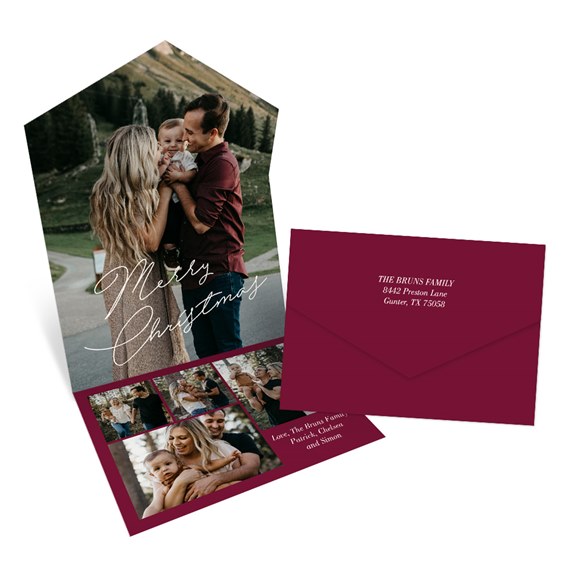 photo placeholder, maroon envelope