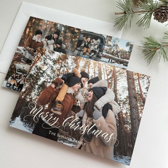 Christmas card with family photo and customizable text area