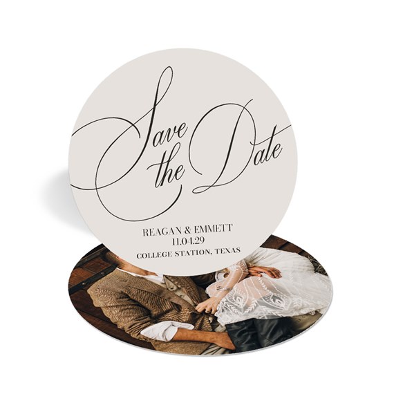 save the date card with photo area