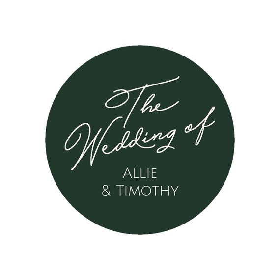 circular envelope seal with wedding text