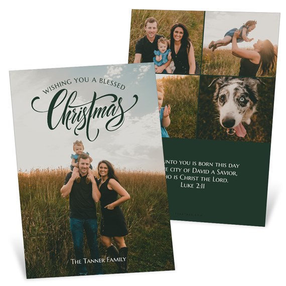Christmas card with photo placeholders and text