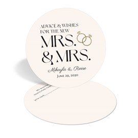 Chic Couple - Mrs. & Mrs. - Wedding Advice Card