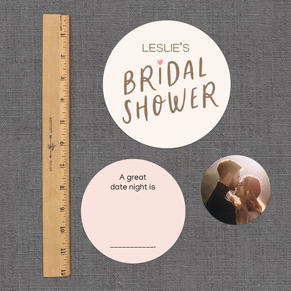 bridal shower confetti with text and photo placeholder