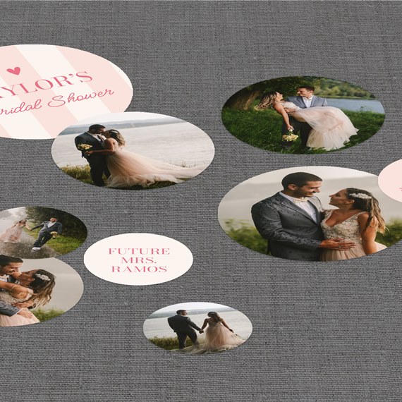 photo placeholders with text for Taylor's bridal shower