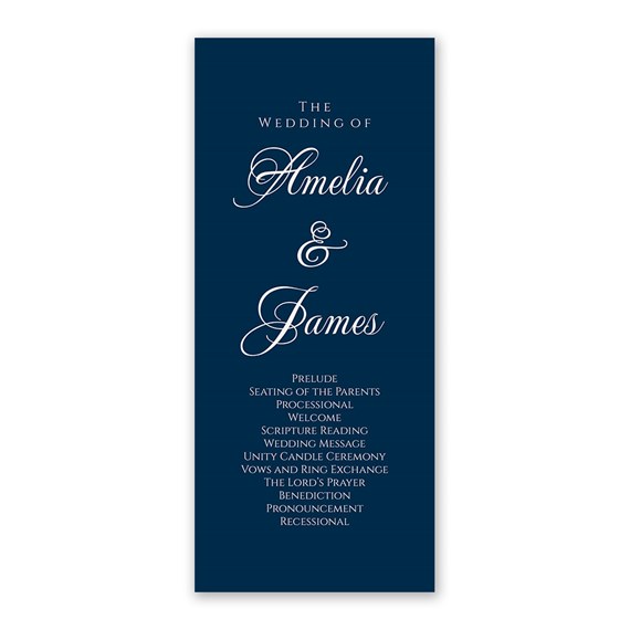 wedding program with customizable text area