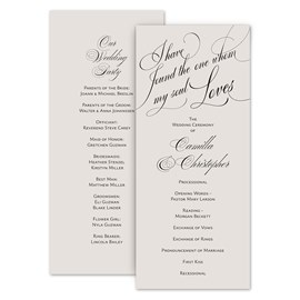 The One I Love - Wedding Program