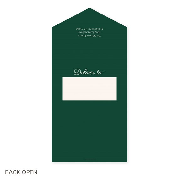 dark green card with customizable text area