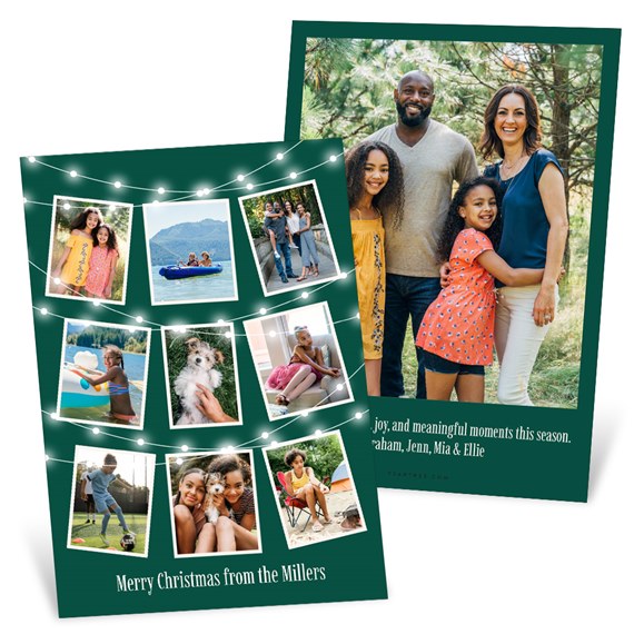 Christmas card with photo placeholders and printed text