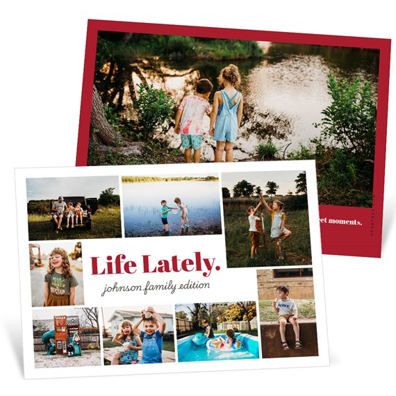 collage family photo card with customizable text area