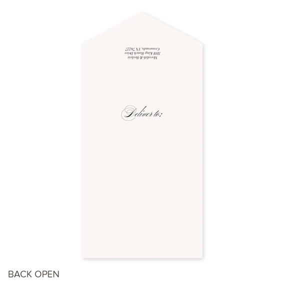 wedding invitation back design with cursive text