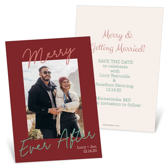 holiday save-the-date card with photo placeholder