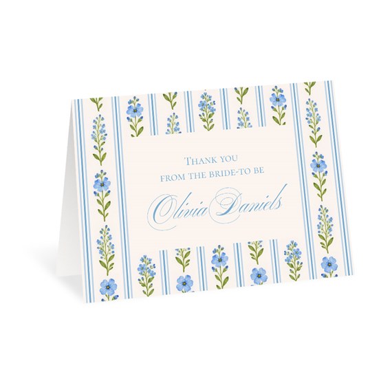 thank you card with floral border and customizable text area