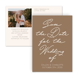 Loveliest Script - Save the Date Postcard