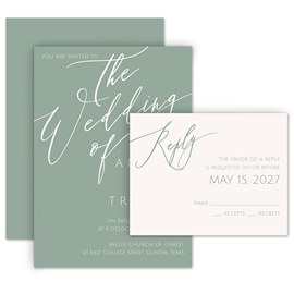 Elegant Script - Invitation with Free Response Postcard