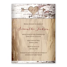 Carved Birch - Bridal Shower Invitation