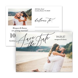 Personalised Save the Date Heart Magnet and Card, Arch Elegant