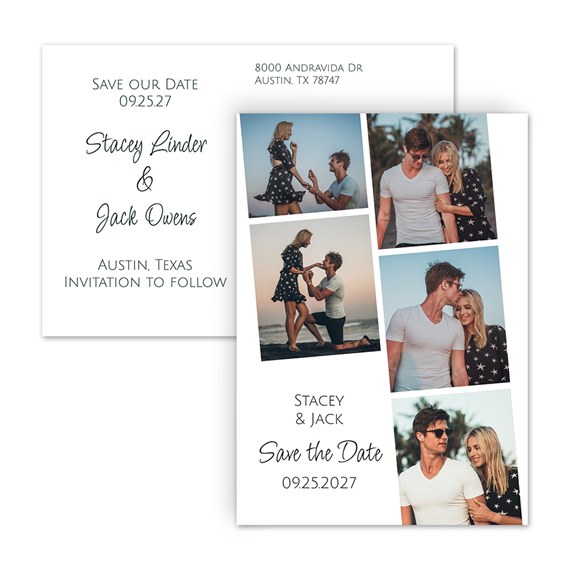 collage postcard with photo placeholders and text area