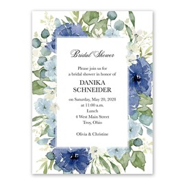 Blue Blooms - Bridal Shower Invitation