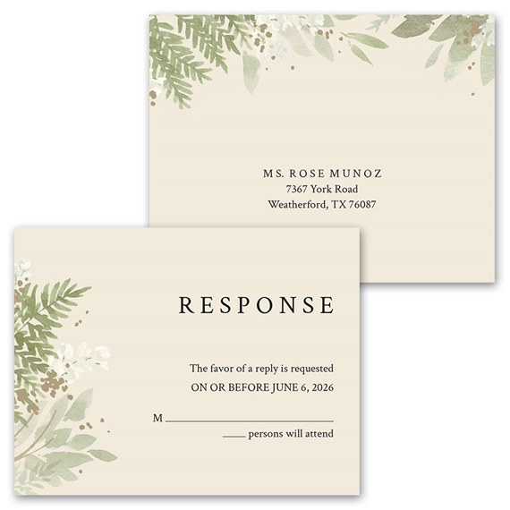 invitation card with floral design and response area