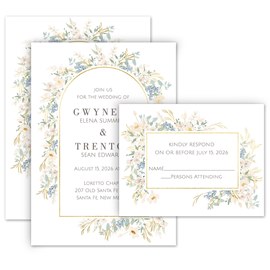 Dainty Floral - Invitation with Free Response Postcard