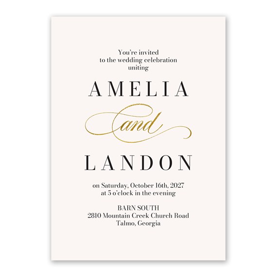 wedding invitation with customizable text area