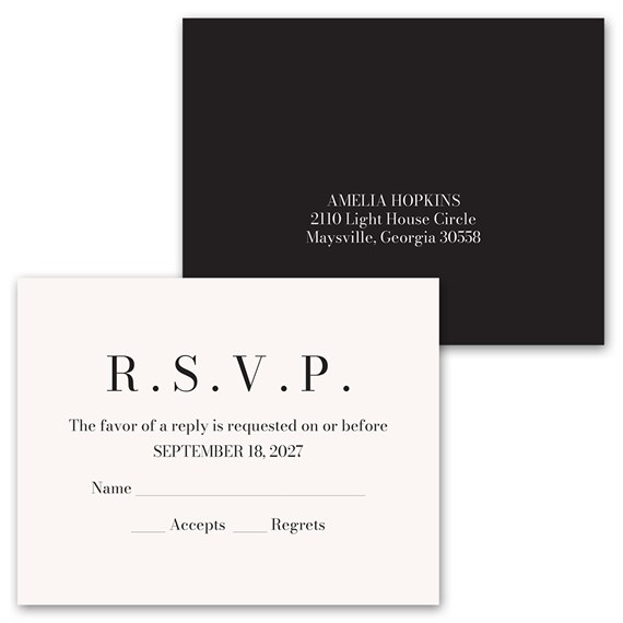 RSVP postcard with customizable text area