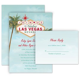 Vegas Vows - Invitation with Free Response Postcard