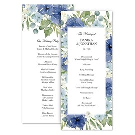 Blue Blooms - Wedding Program