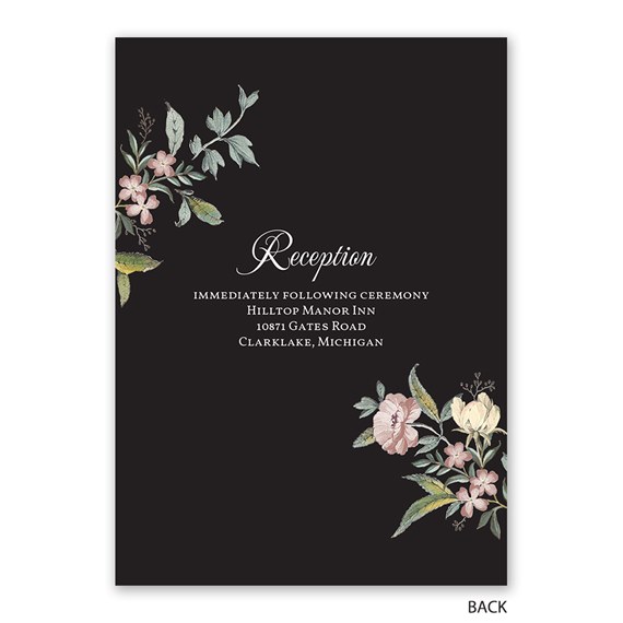 floral reception invitation with customizable text area
