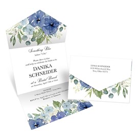 Blue Blooms - Bridal Shower Seal and Send