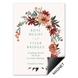 Burgundy Blooms - Save the Date Magnet
