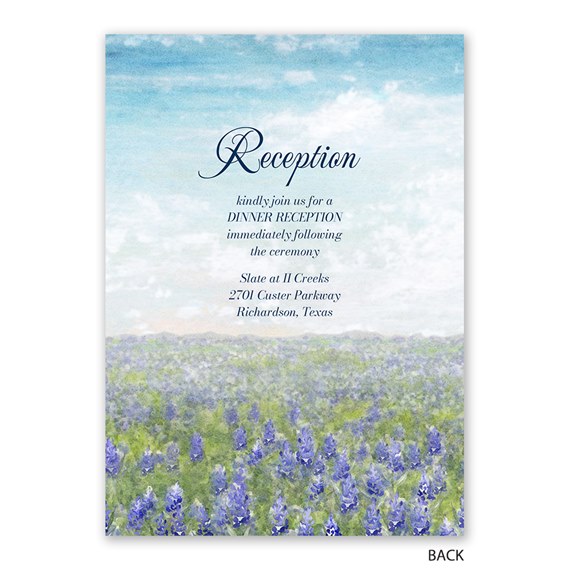 watercolor bluebonnet invitation with reception details