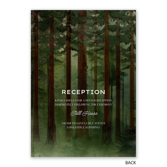 forest invitation with reception details