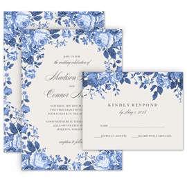 The Floral popular Wedding Invitation and Postcard RSVP Set, Floral Wedding Invitations, Garden Wedding Invitations, Winter Wedding Invitations