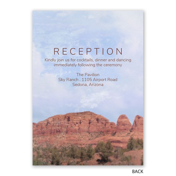 southwest invitation with text and landscape background