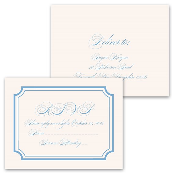 classic border invitation with RSVP postcard