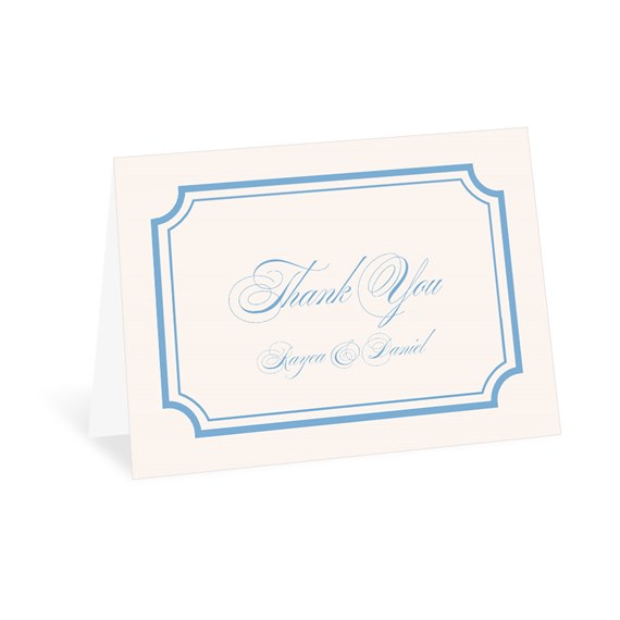 thank you card with classic border and customizable text area