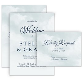 In the Clouds - Invitation with Free Response Postcard