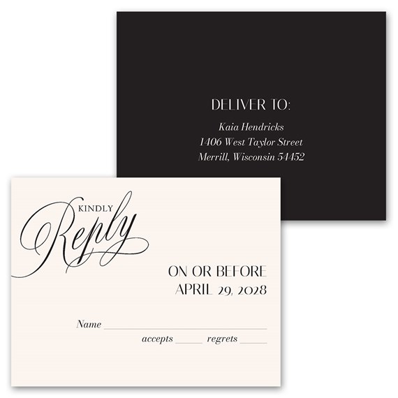 invitation postcard with response area and address