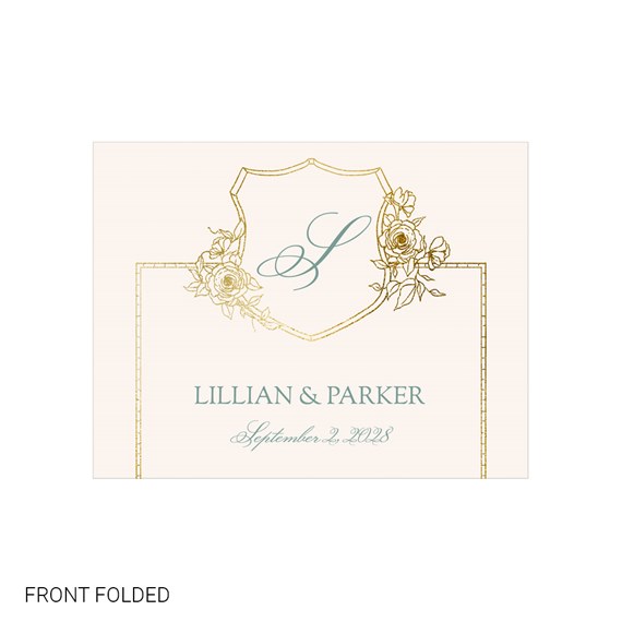 floral monogram invitation with customizable text area