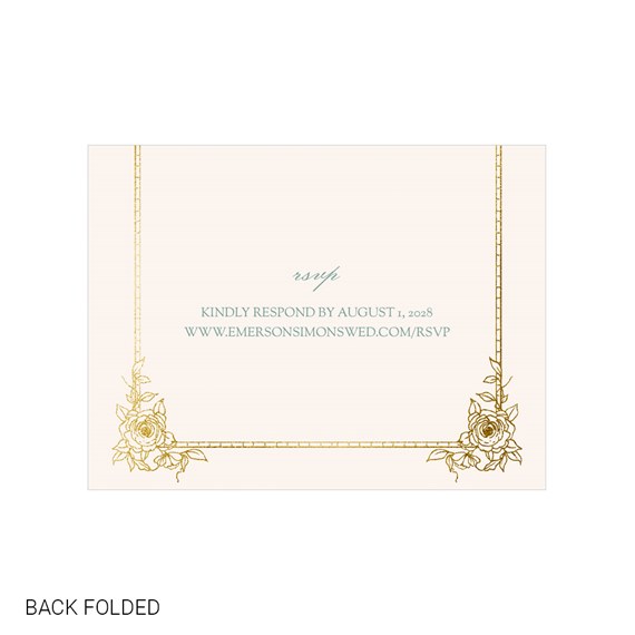 RSVP card with floral border and customizable text area