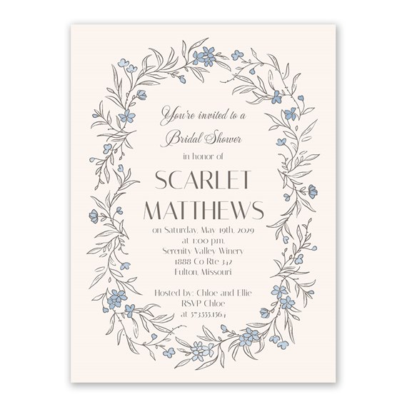 bridal shower invitation with floral design