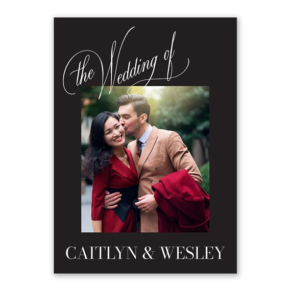 photo area with couple, customizable text area