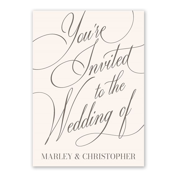 wedding invitation with script typography