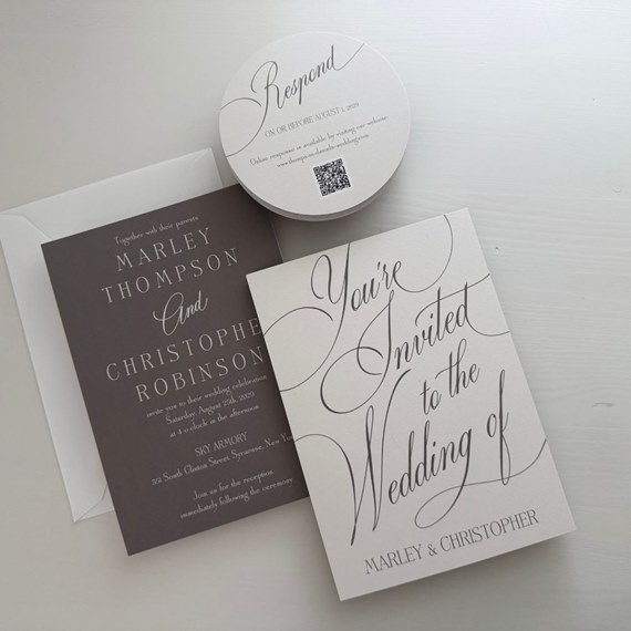 wedding invitation set with response card