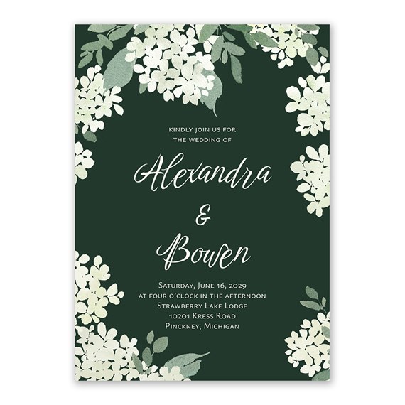wedding invitation with floral design and customizable text area
