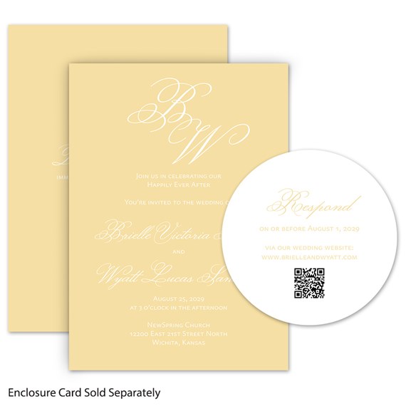 wedding invitation with RSVP card, photo placeholder