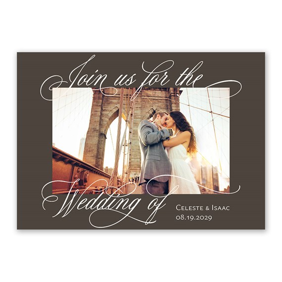 photo placeholder with calligraphy invitation design